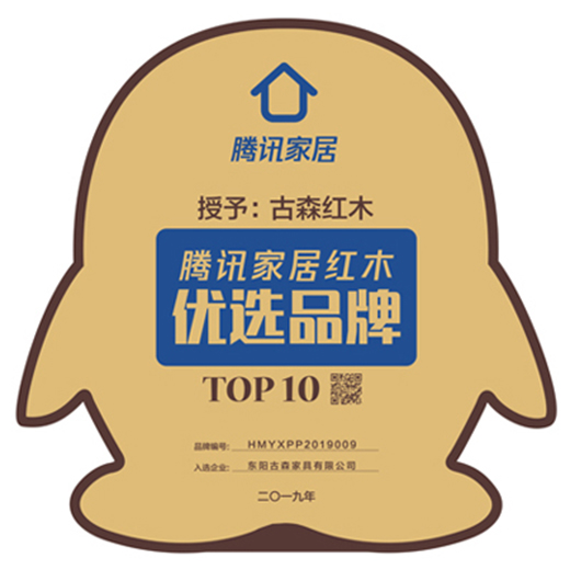 熱烈祝賀古森紅木榮獲“2019紅木家具十大受歡迎品牌”等三項榮譽